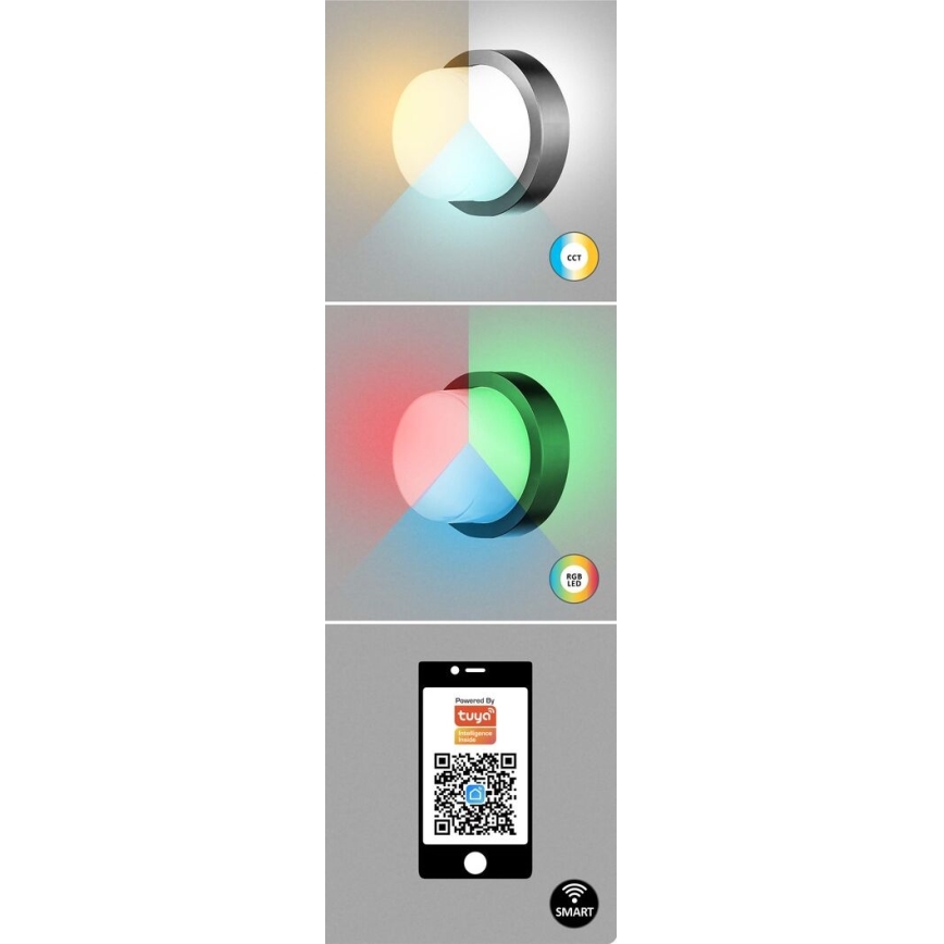 Rabalux - LED RGBW prigušiva spoljašnja zidna svetiljka LED/10W/230V IP54 Wi-Fi Tuya