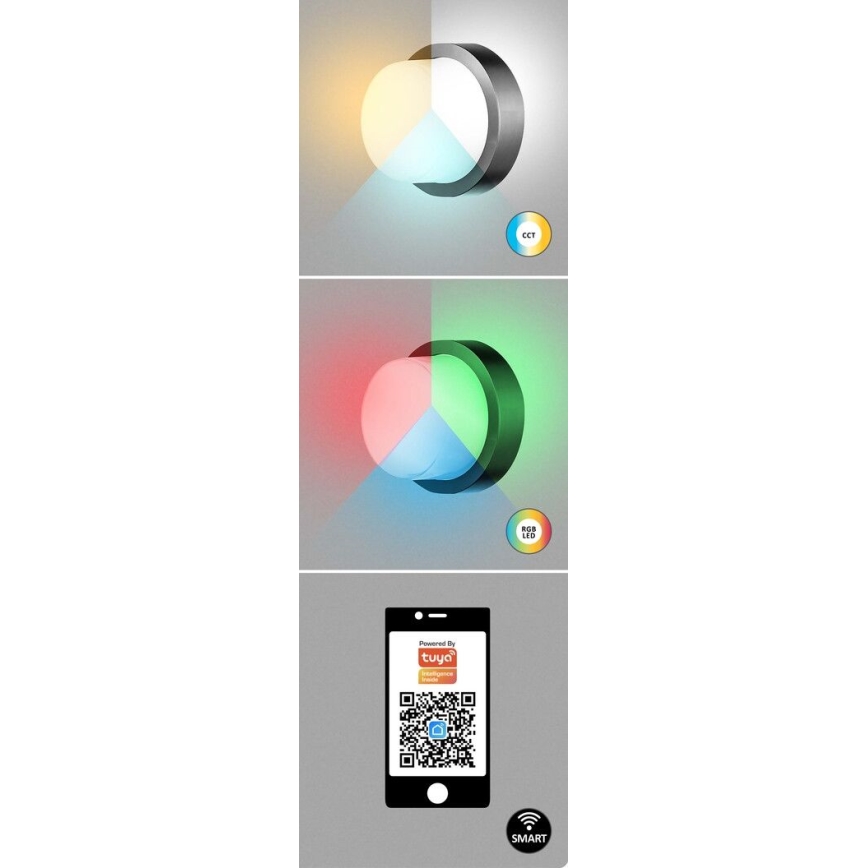 Rabalux - LED RGBW prigušiva spoljašnja zidna lampa LED/10W/230V IP54 Wi-Fi Tuya