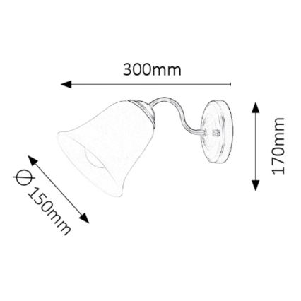Rabalux - Zidna svetiljka 1xE27/40W/230V