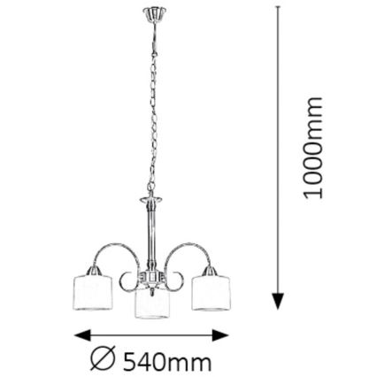 Rabalux - Luster 3xE27/60W/230V bronzan
