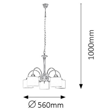 Rabalux - Luster EDITH 5xE27/60W/230V bronzan