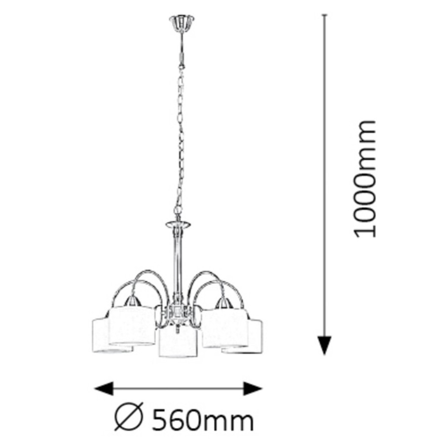 Rabalux - Luster EDITH 5xE27/60W/230V bronzan