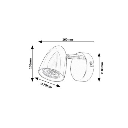 Rabalux - Zidna spot svetiljka 1xGU10/5W/230V crna
