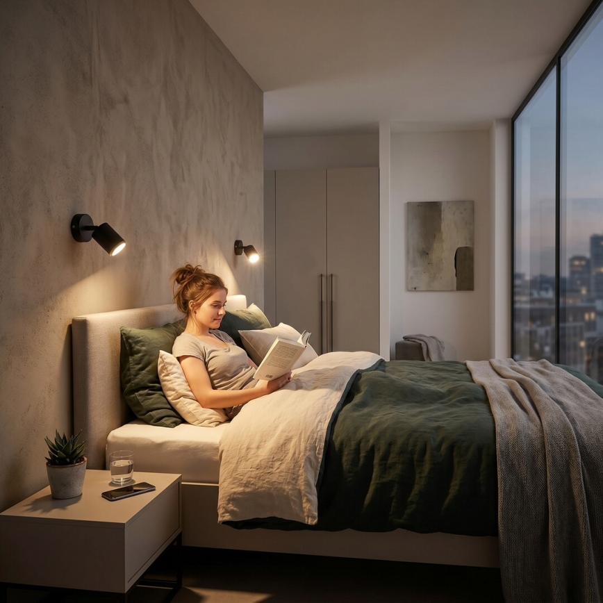 Rabalux - Zidna reflektorska svetiljka 1xGU10/15W/230V crna