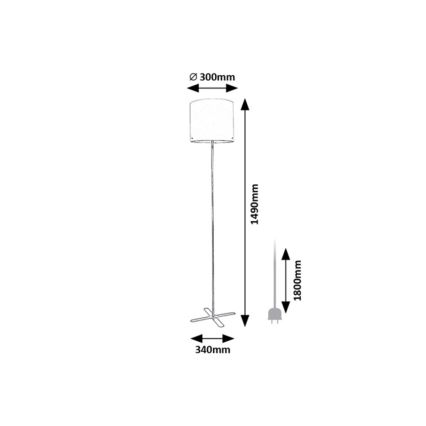 Rabalux - Stojeća lampa 1xE27/40W/230V bela/crna