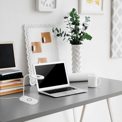 Rabalux - LED prigušiva dodirna stona lampa sa bežičnim punjenjem LED/5W/5V 2700-6000K bela