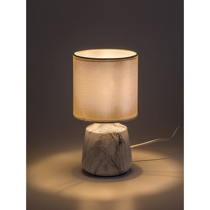 Rabalux - Stona lampa 1xE14/40W/230V bela/mermerni dekor