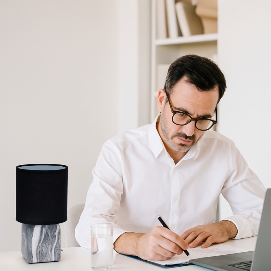 Rabalux - Stona lampa 1xE14/40W/230V crna/dekor mermera