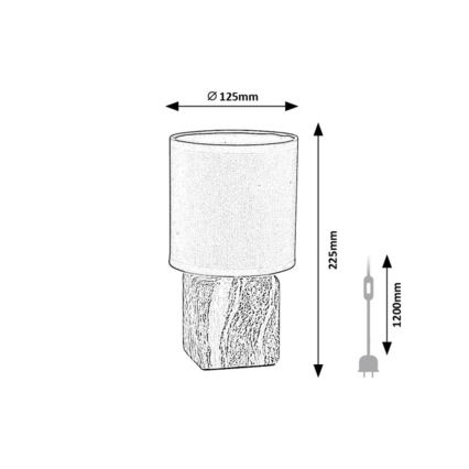 Rabalux - Stona lampa 1xE14/40W/230V crna/dekor mermera