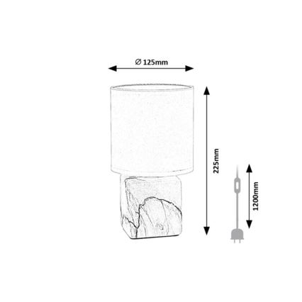 Rabalux - Stona lampa 1xE14/40W/230V bela/mramorni dekor