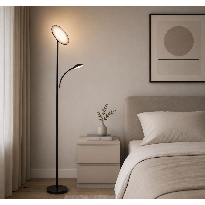 Rabalux - LED prigušiva podna lampa LED/23W/230V 3000/4200/6500 crna