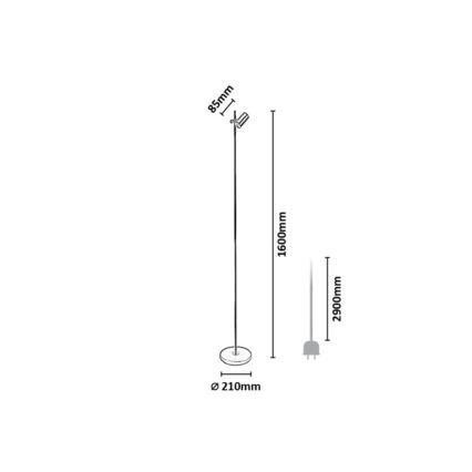 Rabalux - Stojeća lampa 1xE27/60W/230V crna