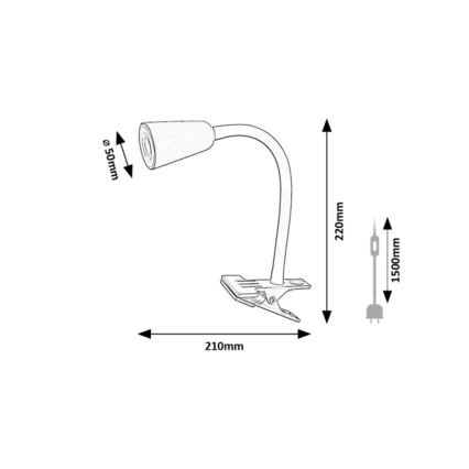 Rabalux - Stona lampa sa klipsom 1xGU10/7W/230V narandžasta