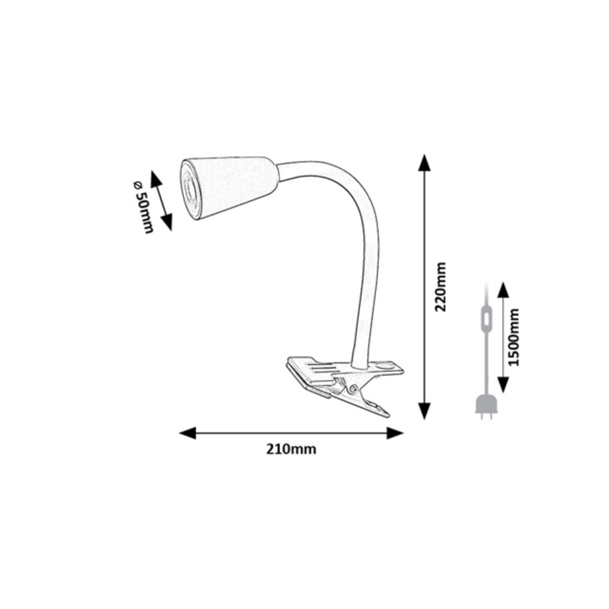 Rabalux - Stona lampa sa klipsom 1xGU10/7W/230V narandžasta