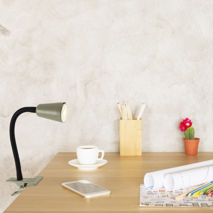 Rabalux - Stona lampa sa stezaljkom 1xGU10/7W/230V kaki