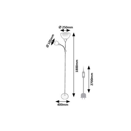 Rabalux - Stojeća lampa 1xE27/60W/230V + 1xE14/25W zelena