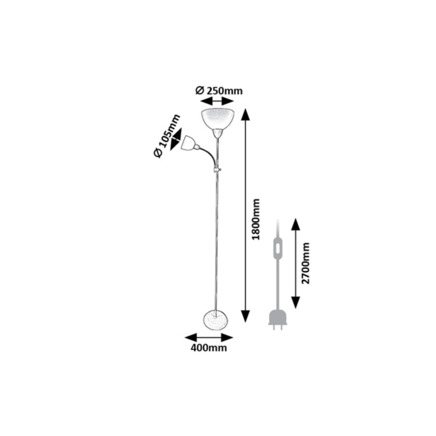 Rabalux - Stojeća lampa 1xE27/60W/230V + 1xE14/25W zelena