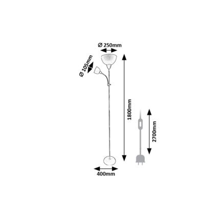 Rabalux - Podna lampa 1xE27/60W/230V + 1xE14/25W bež