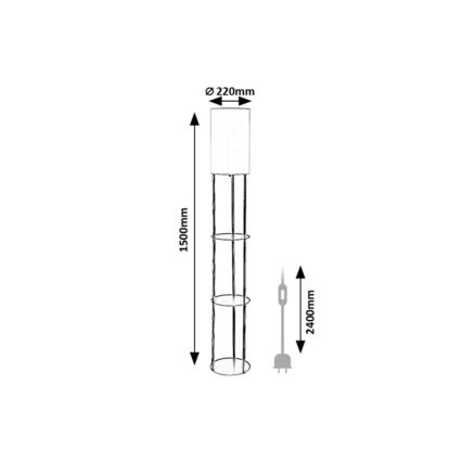 Rabalux - Podna lampa sa policama 1xE27/40W/230V crna