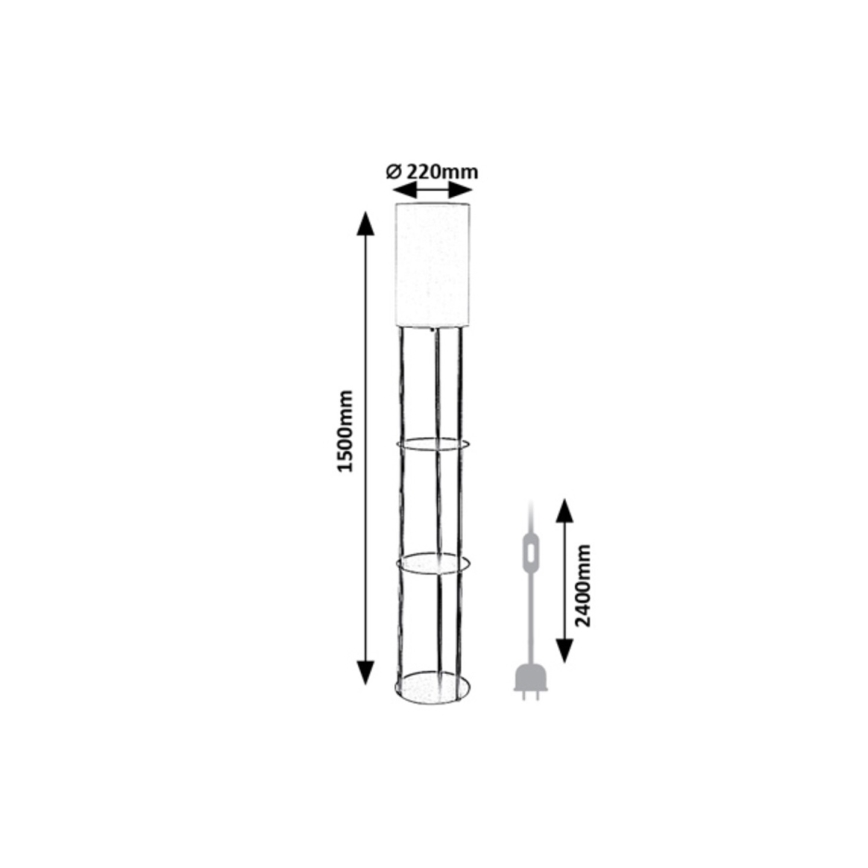 Rabalux - Podna lampa sa policama 1xE27/40W/230V crna