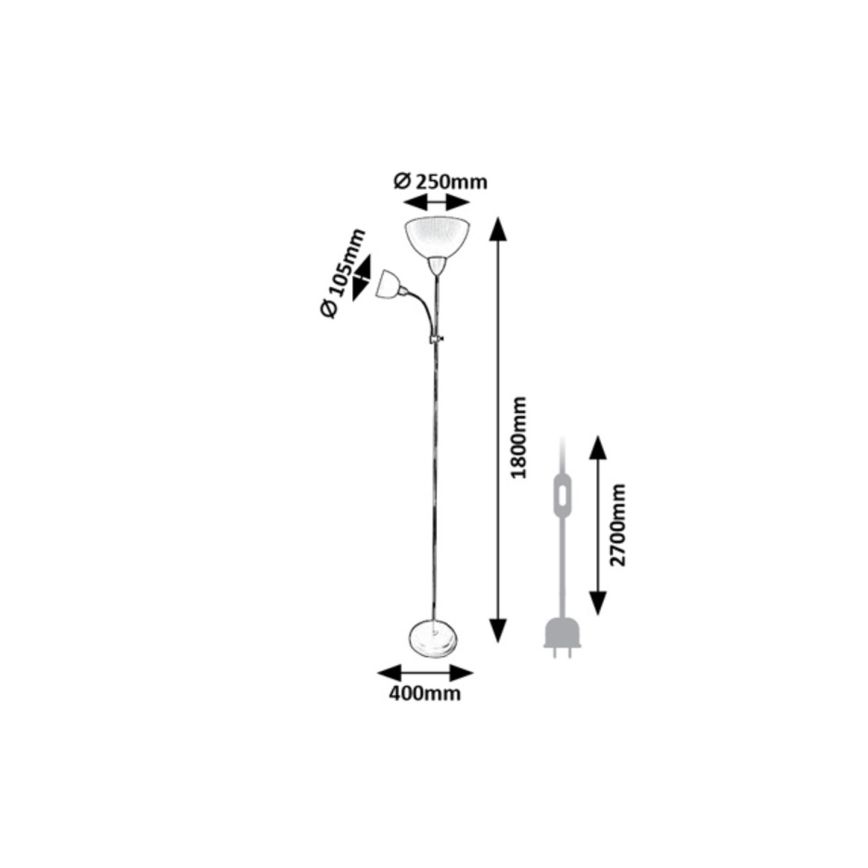 Rabalux - Podna lampa 1xE27/60W/230V + 1xE14/25W crna