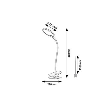 Rabalux - LED prigušiva stolna lampa sa stezaljkom LED/7W/230V 3000K