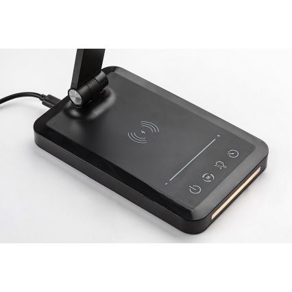 Rabalux 74213 - LED prigušiva fleksibilna stona lampa sa bežičnim QI punjenjem i USB LED/5W/5V 3000-6500K