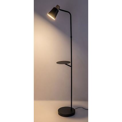 Rabalux - Podna lampa sa policom 1xE27/40W/230V crna