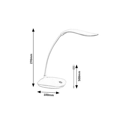 Rabalux - prigušiva, fleksibilna stona LED lampa, LED/2W/5V, ružičasta