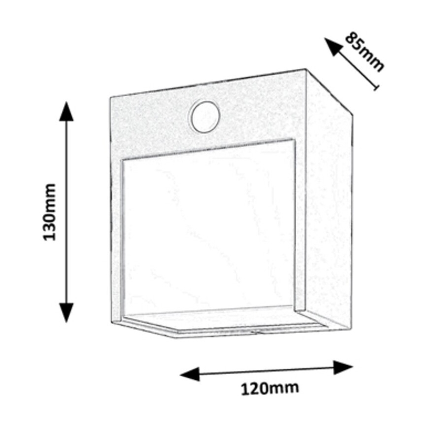 Rabalux - LED spoljašnje zidno svetlo sa senzorom LED/12W/230V crno IP44