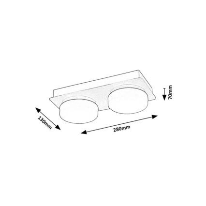 Rabalux - LED stropno kupatilsko svetlo 2xLED/5,5W/230V IP44 crna
