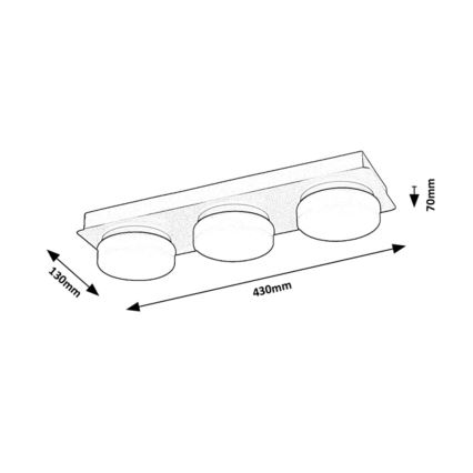 Rabalux - LED plafonsko svetlo za kupatilo 3xLED/6W/230V IP44 crna