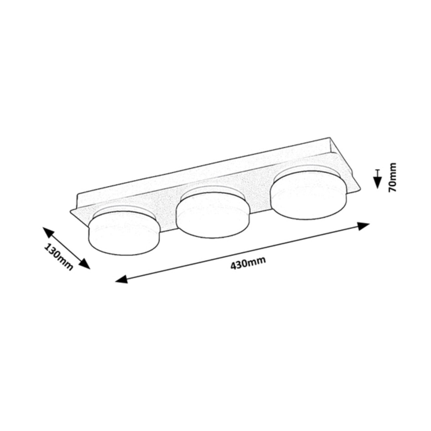 Rabalux - LED plafonsko svetlo za kupatilo 3xLED/6W/230V IP44 crna