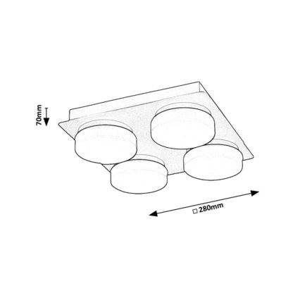 Rabalux - LED stropno kupatilsko svetlo 4xLED/5,2W/230V IP44 crna