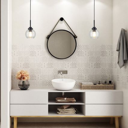 Rabalux - Kupatilski luster na sajli 1xE27/15W/230V, crni, IP44