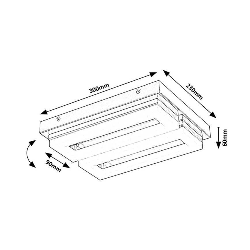 Rabalux - LED stropno svetlo za kupatilo LED/24W/230V 4000K IP44 23x30 cm