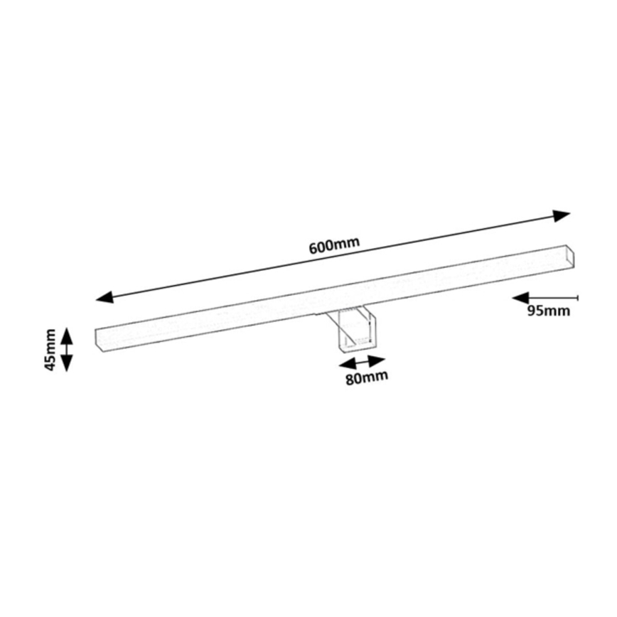 Rabalux - LED osvetljenje za ogledalo u kupatilu, 9W/230V, IP44, 60 cm, crno