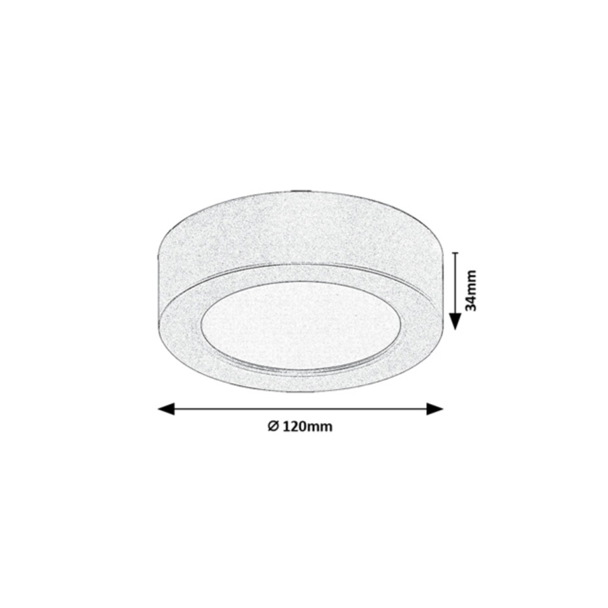 Rabalux - LED plafonsko svetlo za kupatilo LED/7W/230V Ø 12 cm IP44 crno