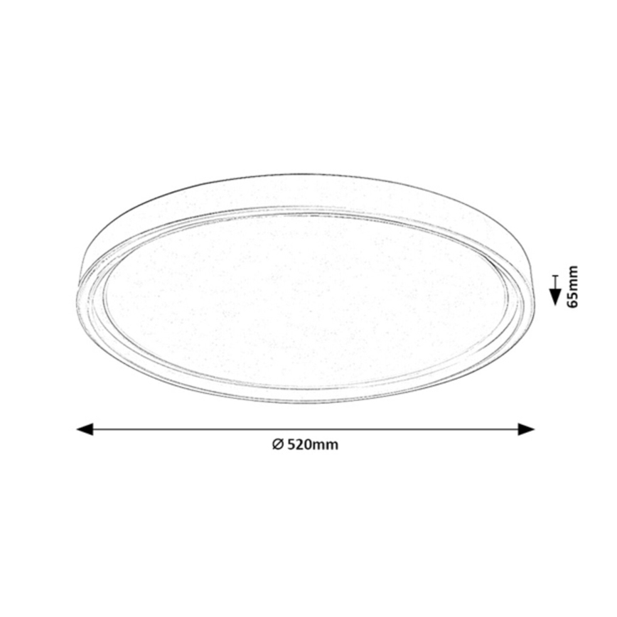 Rabalux - LED prigušiva plafonska svetiljka LED/54W/230V IP40 3000-6500K prečnik 52 cm + daljinski upravljač