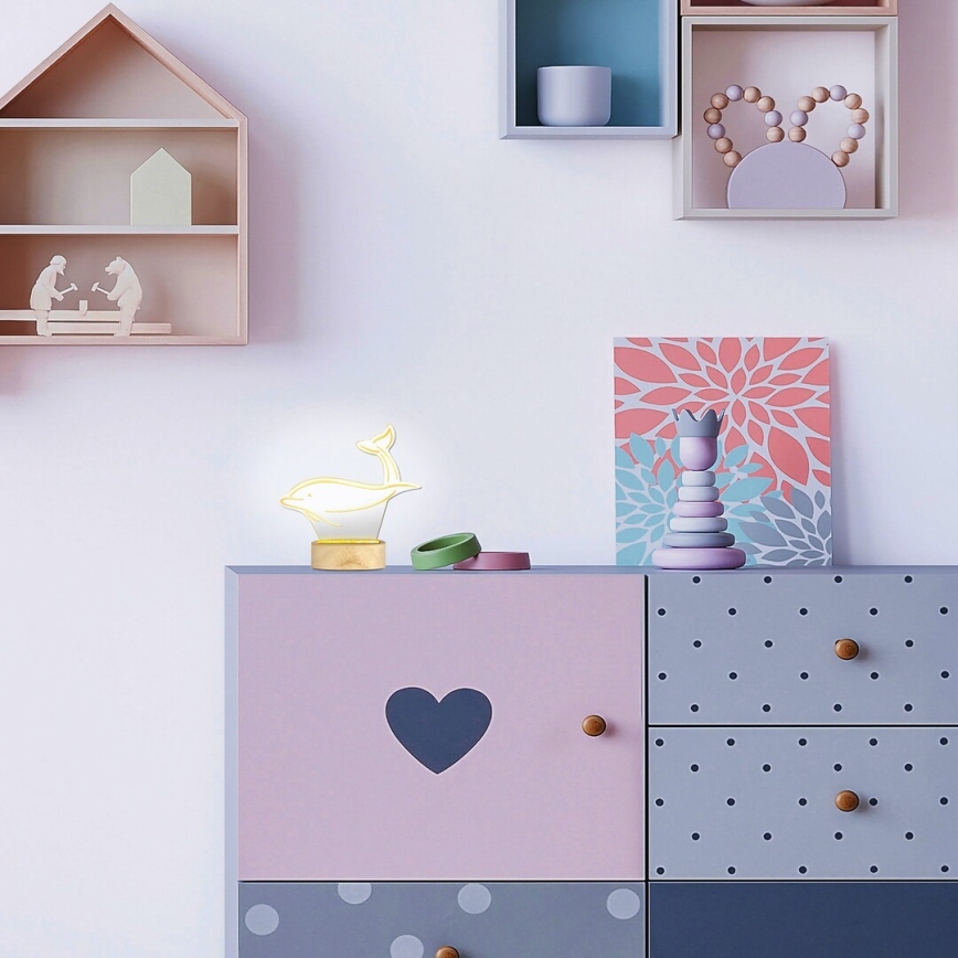 Rabalux - LED dečija stolna lampica LED/2W/5V 3000K delfin bukva