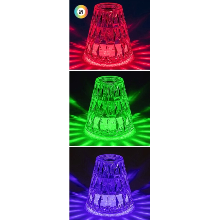 Rabalux - LED RGB prigušiva punjiva stona lampa LED/2W/5V/3xAAA 3000K