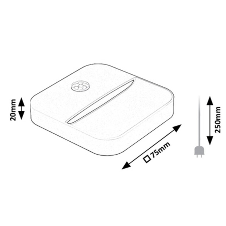 Rabalux - LED Noćno punjivo svetlo sa senzorom LED/0,15W/3,7V 3000K 300 mAh