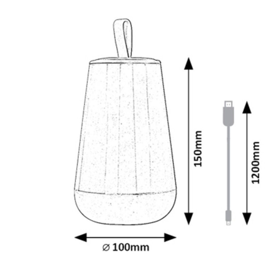 Rabalux - LED RGB prigušiva punjiva stona lampa LED/2W/5V 3000K 1800 mAh