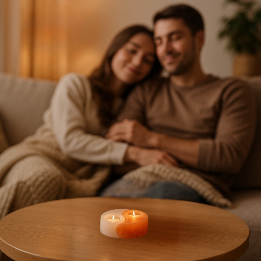 Rabalux - lampa od soli - svećnjak, narandžasta/bela