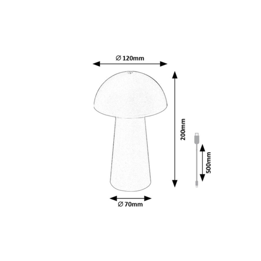 Rabalux - LED prigušiva dodirna punjiva spoljašnja lampa LED/1,5W/5V IP44 1200 mAh USB braon