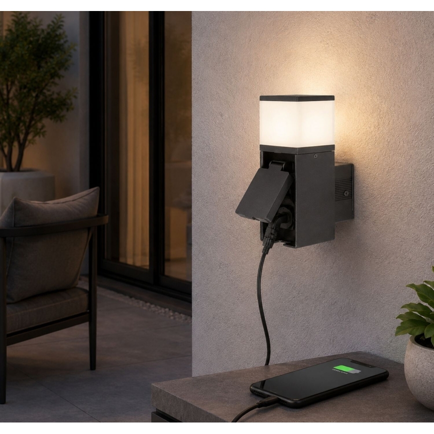 Rabalux - LED spoljašnje zidno svetlo sa utičnicom LED/10W/230V IP44