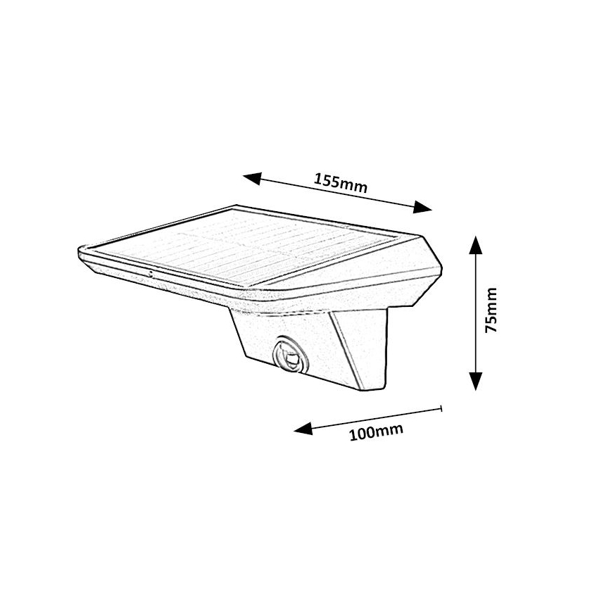Rabalux - LED solarno svetlo sa senzorom, 10 W, 3,7 V, IP44, 1200 mAh