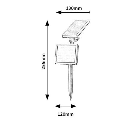 Rabalux - LED solarni reflektor sa senzorom LED/9,6W/3,7V IP44 2000 mAh