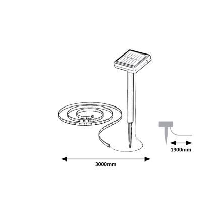 Rabalux - LED solarna traka LED/0,26W/3,2V 4,9m IP44 400 mAh