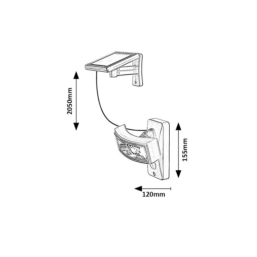 Rabalux - LED solarno svetlo sa senzorom LED/2,4W/3,7V IP44 1200 mAh